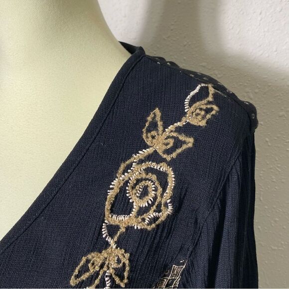 NWT Vintage Dead Stock Koret Embroidered Boho Button Front Blouse Women's Size S - Picture 11 of 16